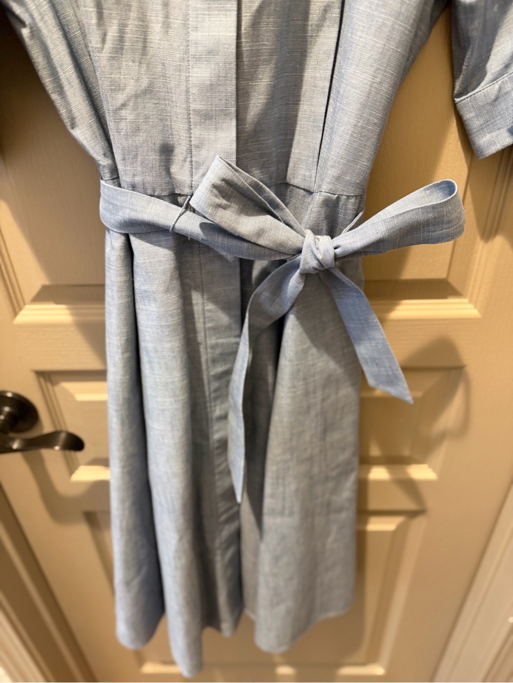 Calvin Klein Light Blue Tie-Waist Midi Shirt Dress - Picture 4 of 13